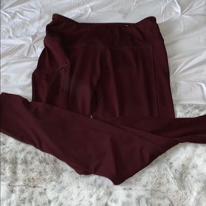 MAURICE’S BURGUNDY WORKOUT LEGGINGS